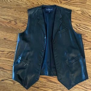 Ralph Lauren black leather women’s vest size 14